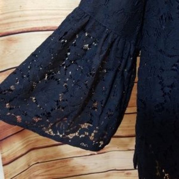 NWT Ralph Lauren navy floral lace bell sleeve - Picture 2 of 4